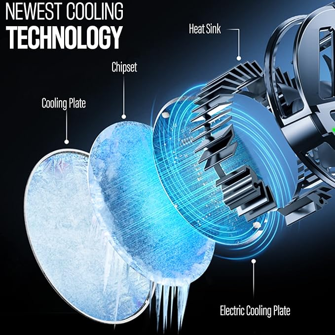 Phone Cooler, Magnetic Phone Cooling Fan for iPhone-Android-Tablet-iPad