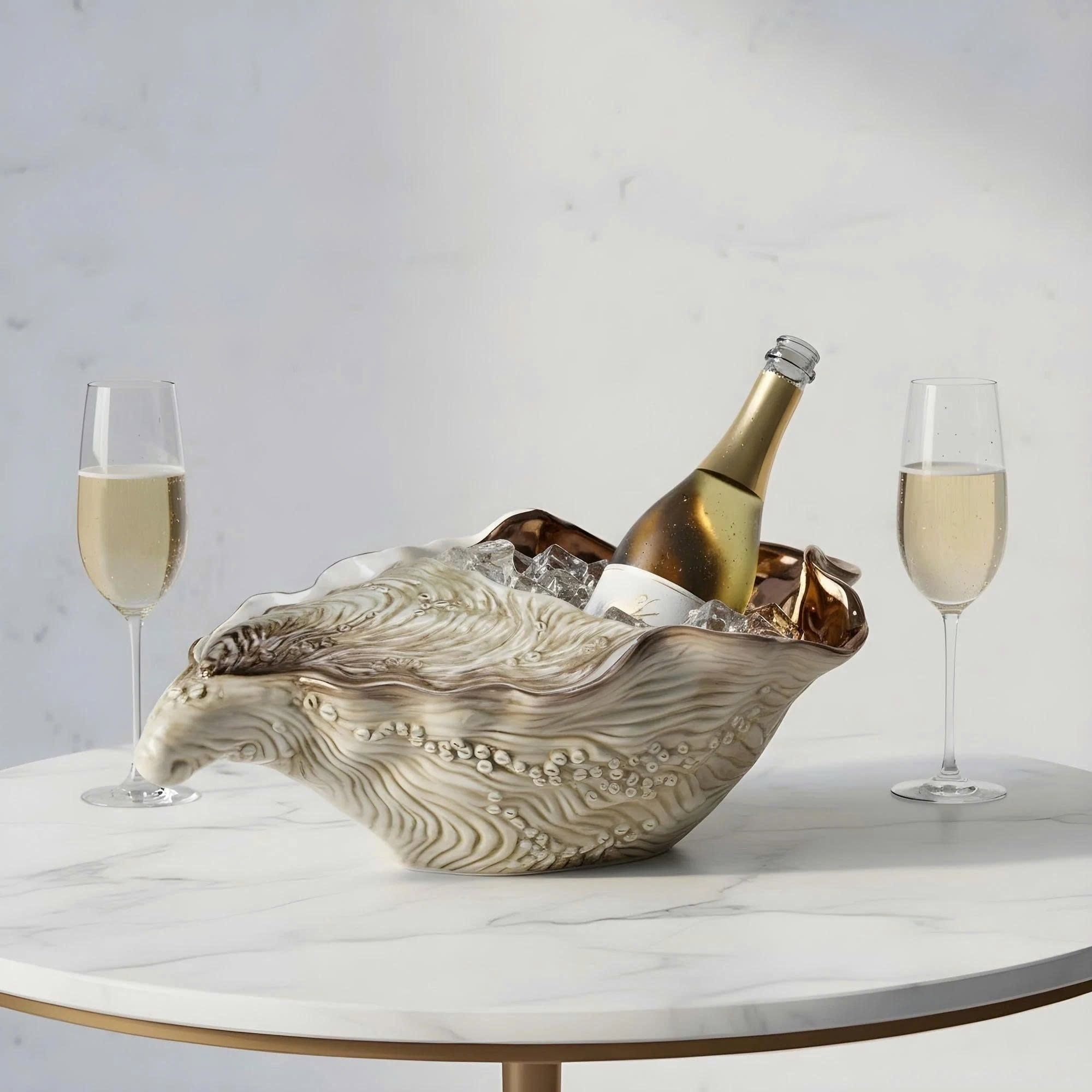 Ceramic tray for liquor and ice